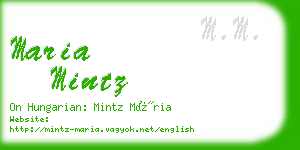 maria mintz business card